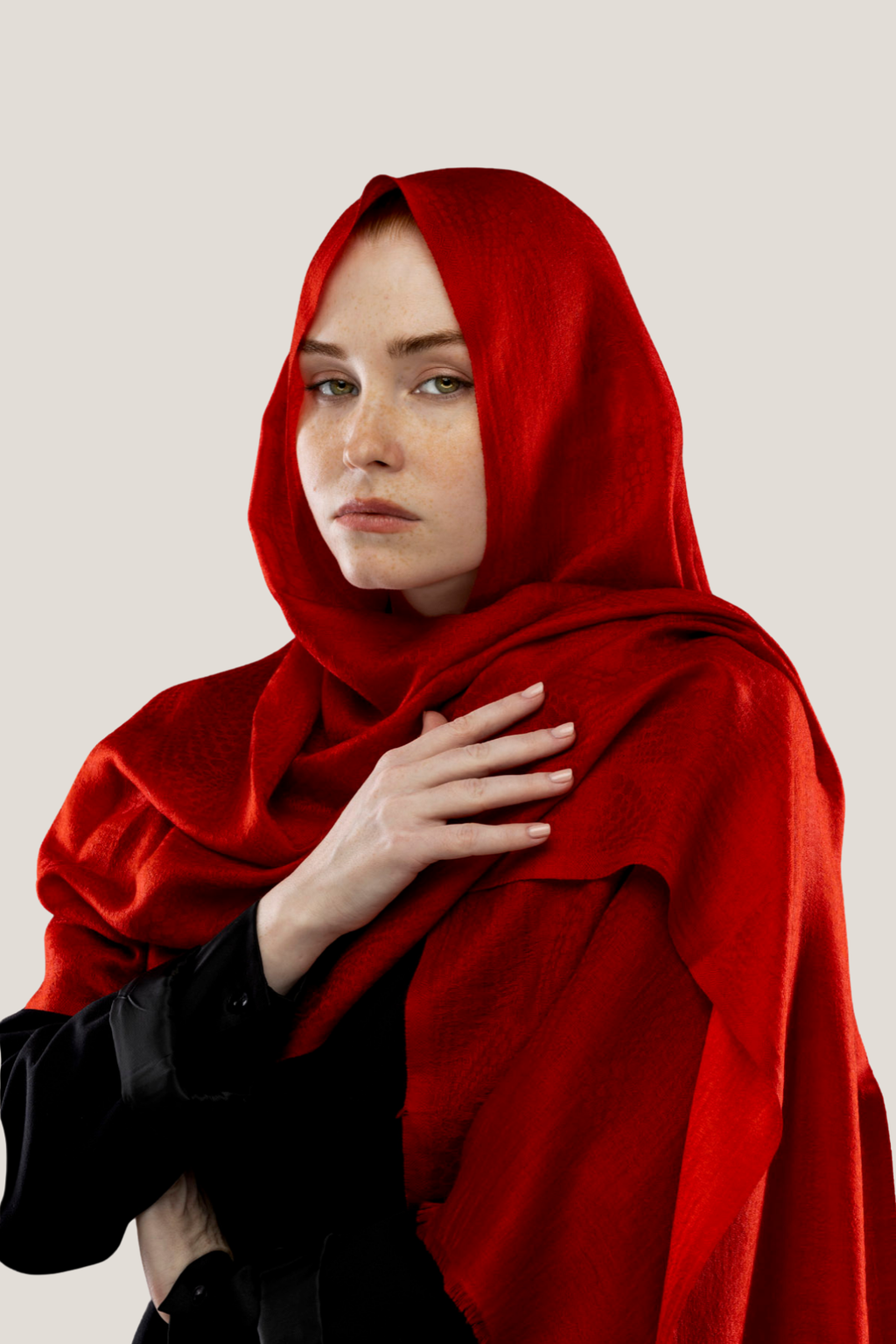 Aftab Kırmızı Kaşmir Şal