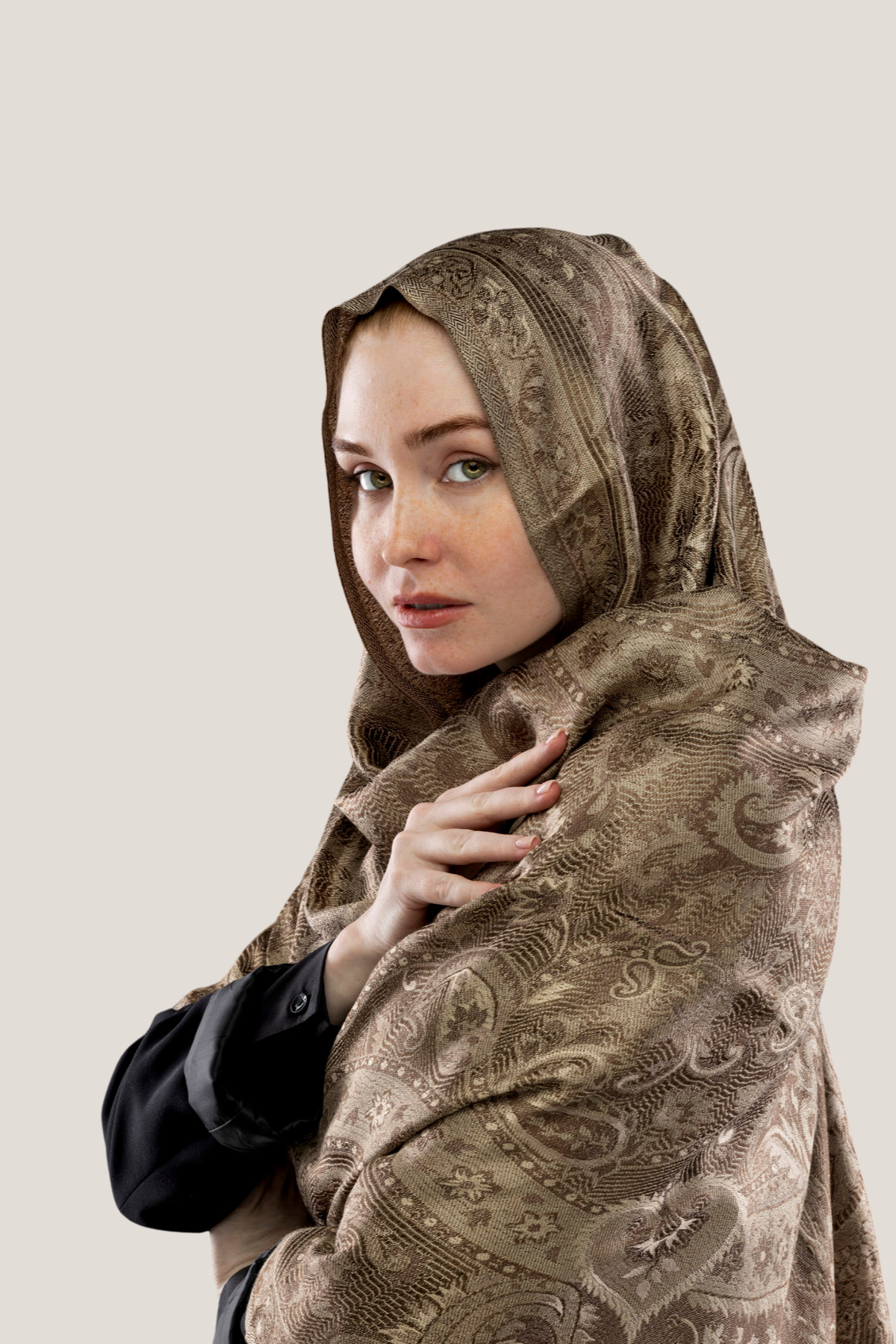 Noce Kahverengi İpek Şal