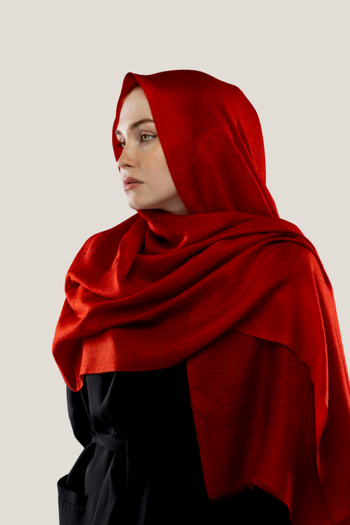 Aftab Kırmızı Kaşmir Şal