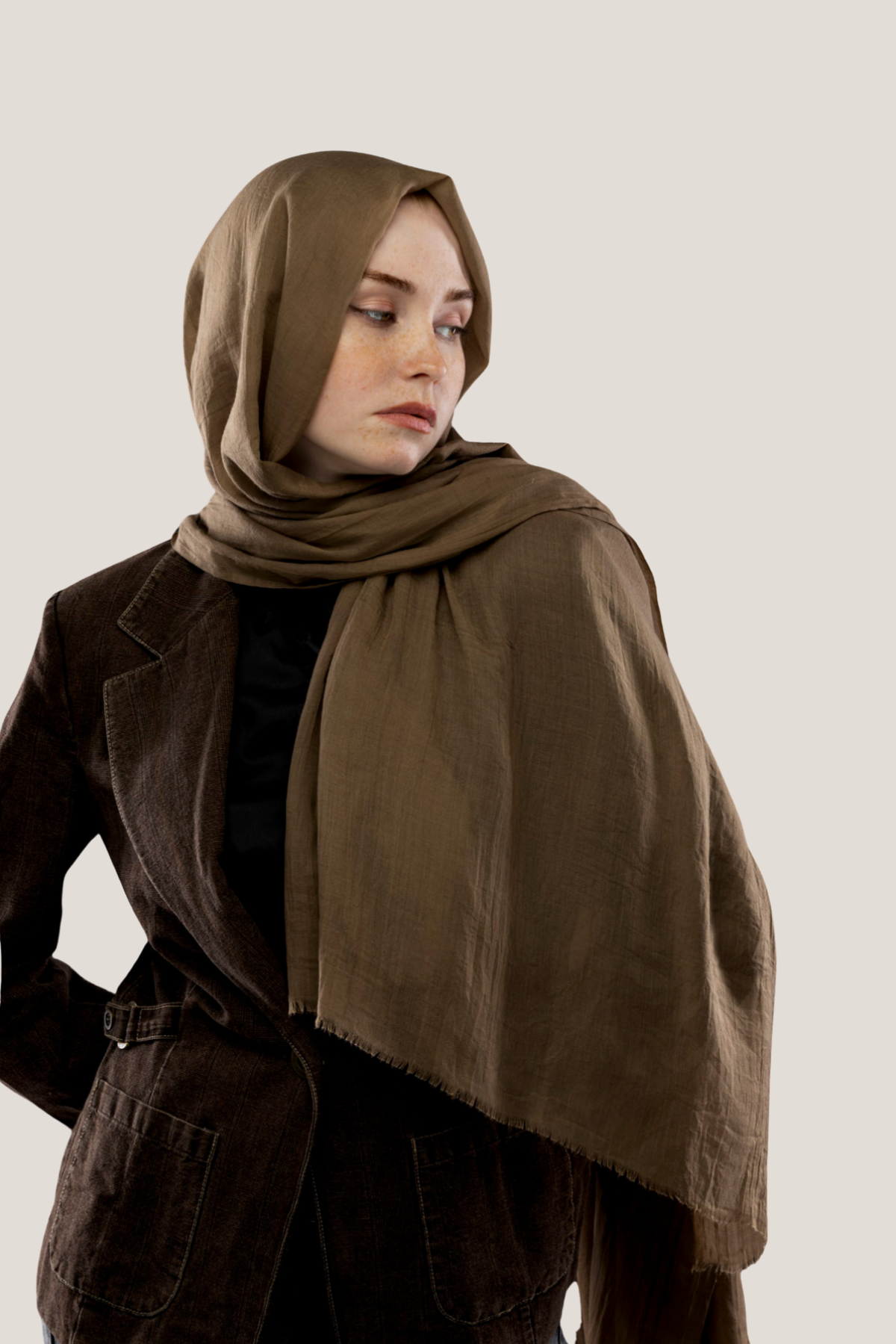 Pamuk Şal Açık Kahve