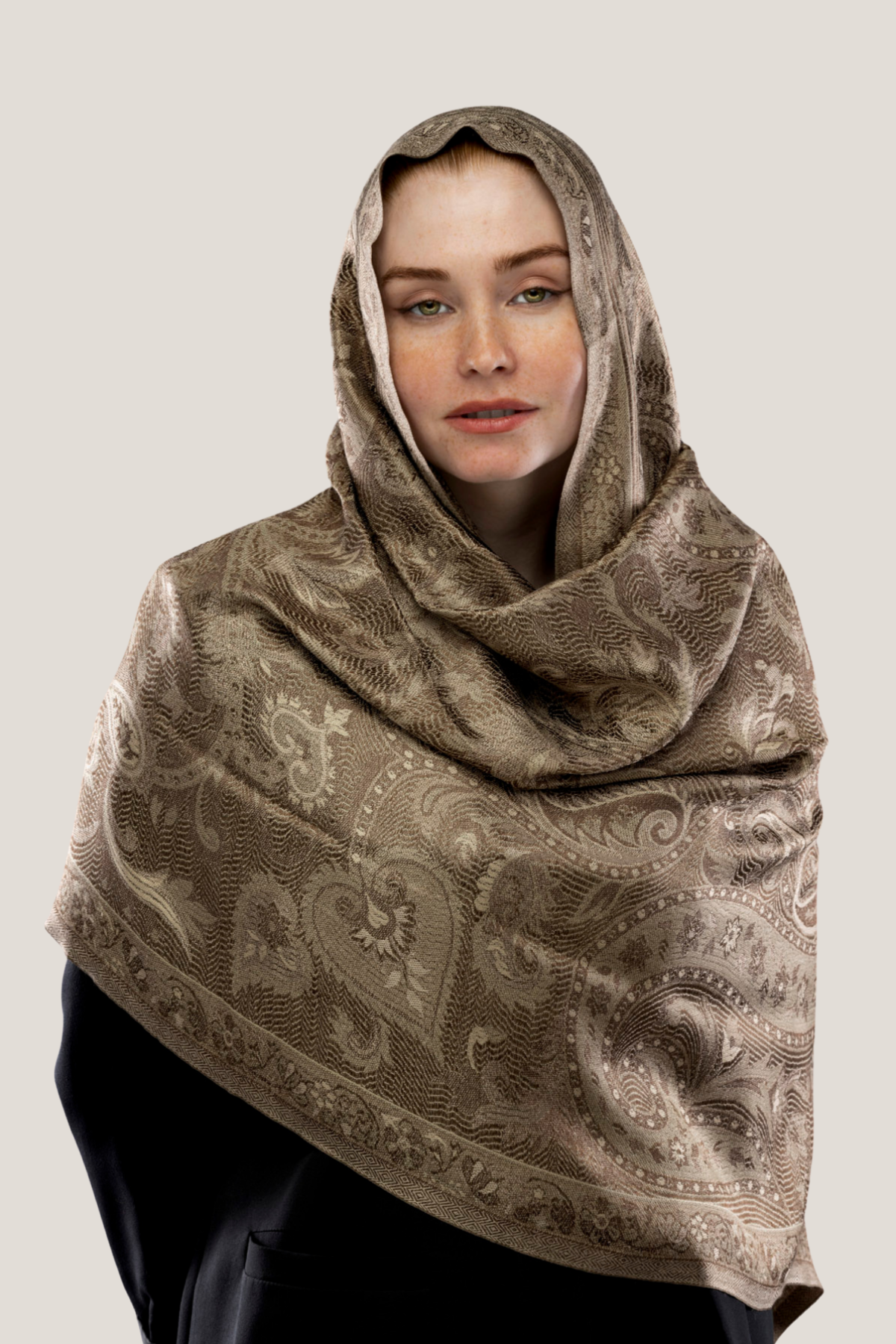 Noce Kahverengi İpek Şal