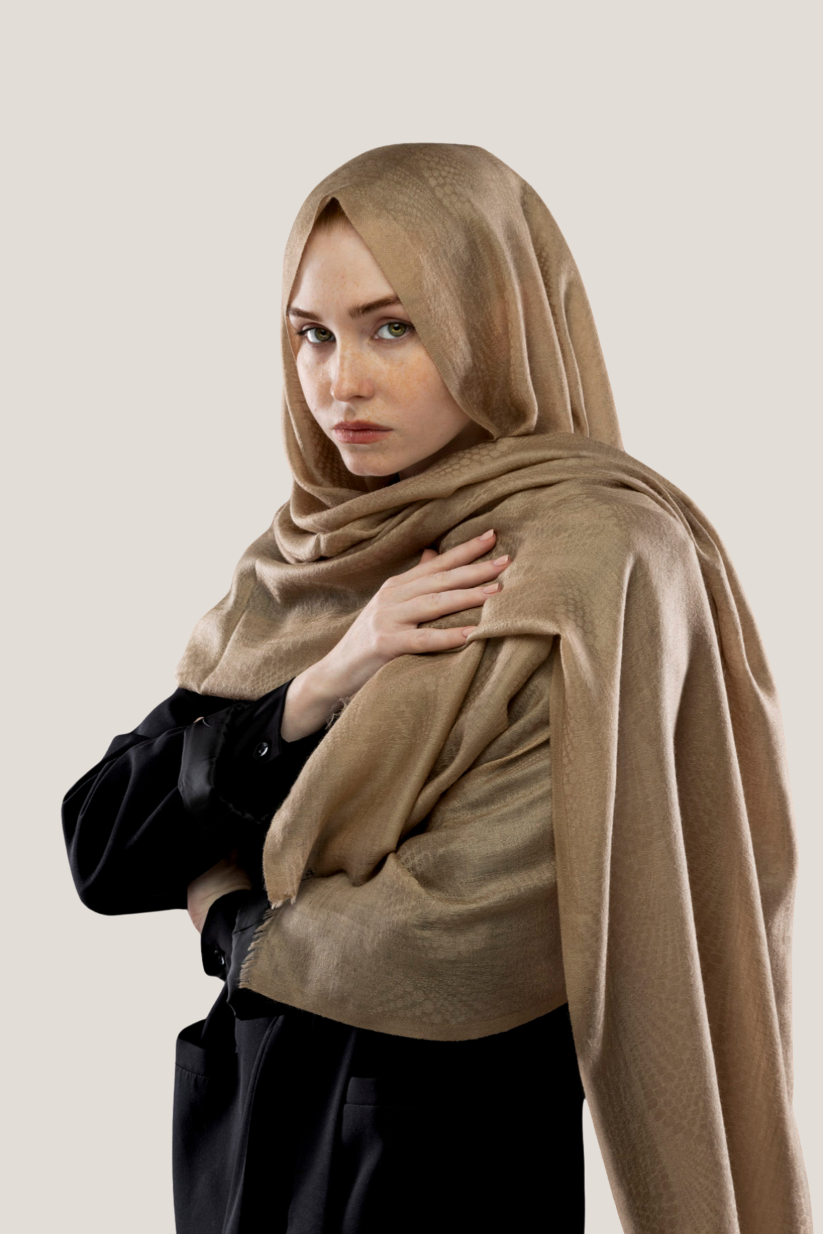 Toffe Açık Kahve Kaşmir Şal