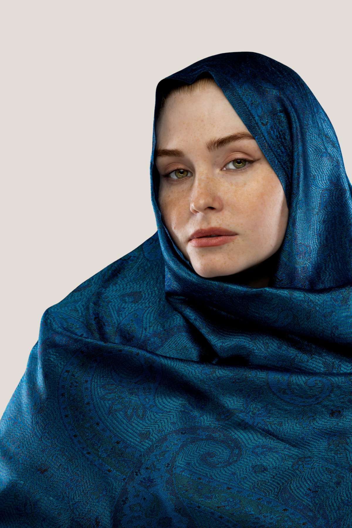 Mare Lacivert İpek Şal