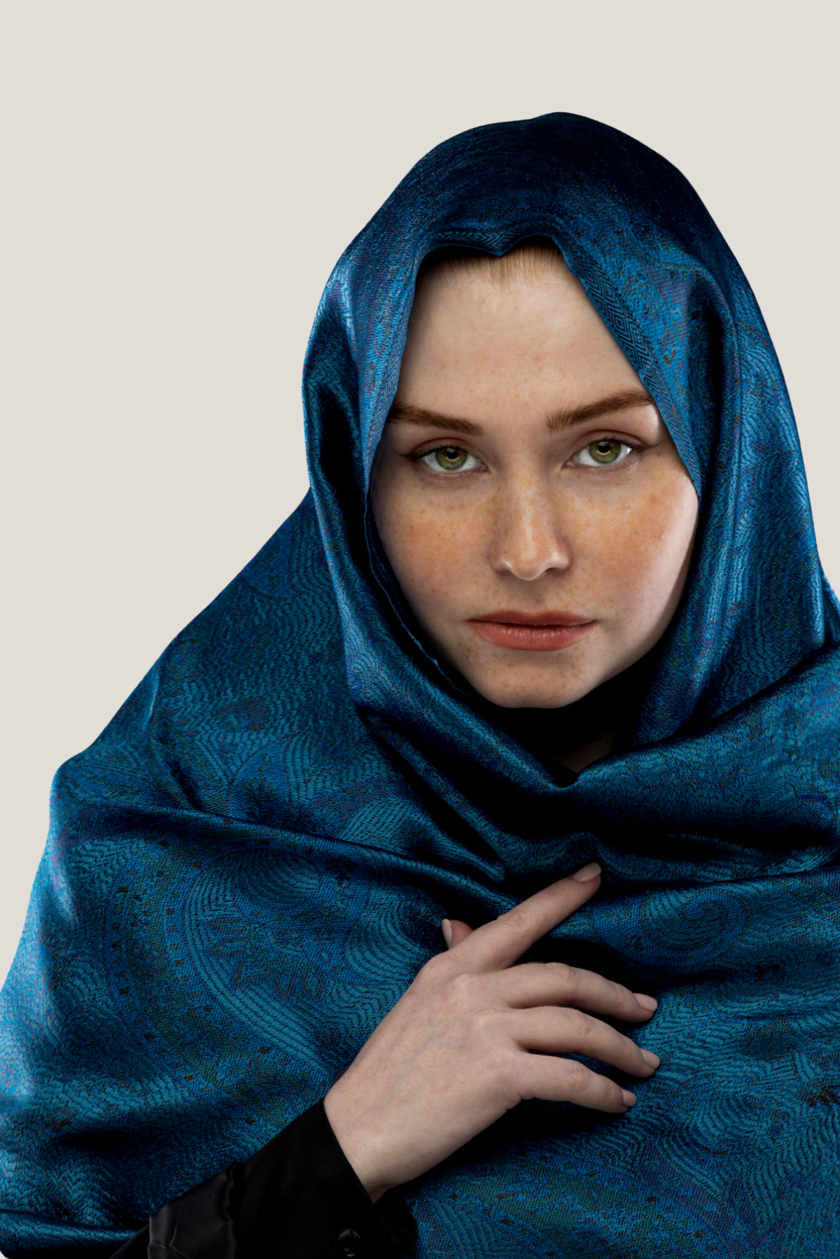 Mare Lacivert İpek Şal