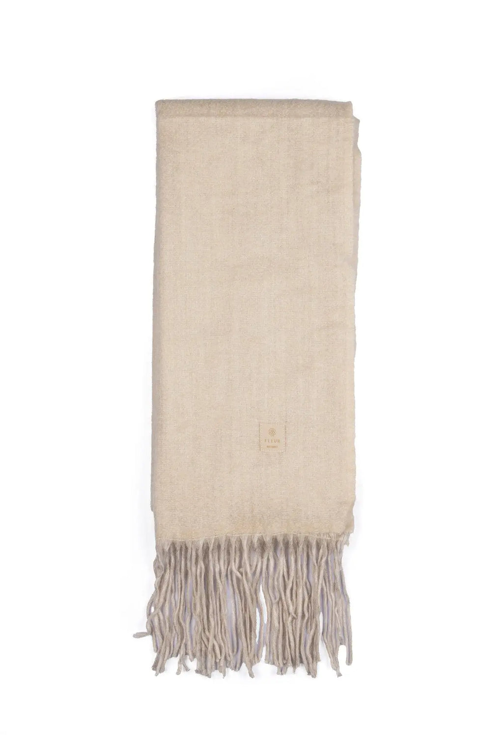 Yünlü Atkı Krem Fleur