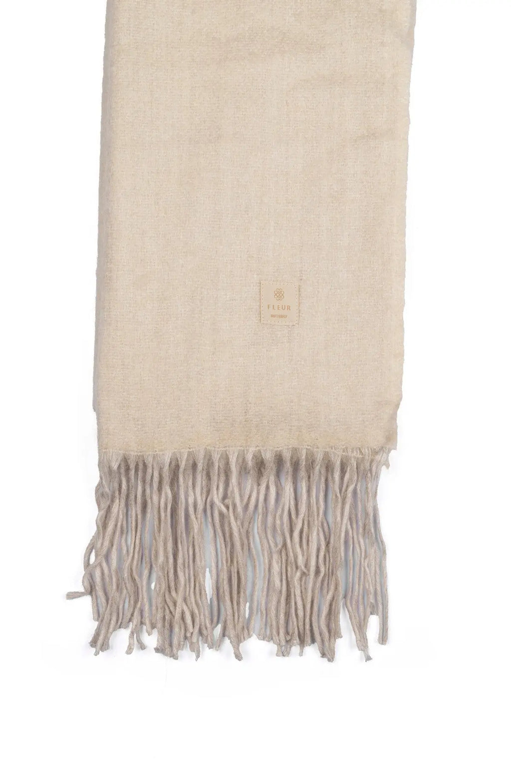 Yünlü Atkı Krem Fleur