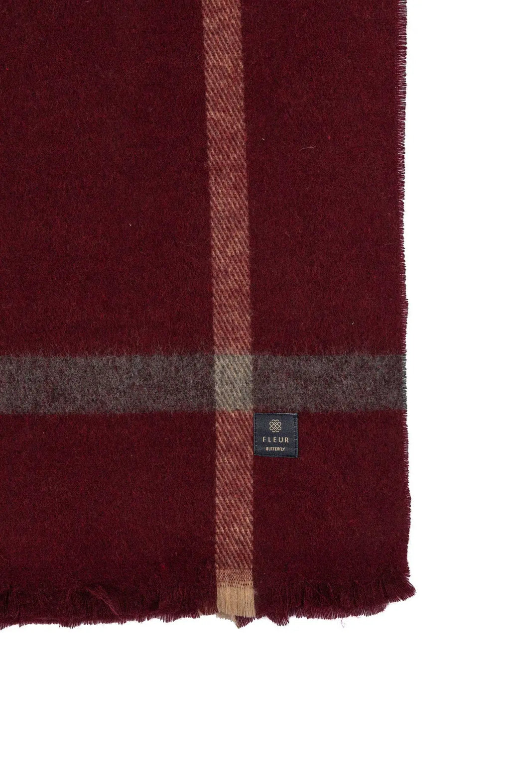 Ekose Desen Atkı Bordo Fleur