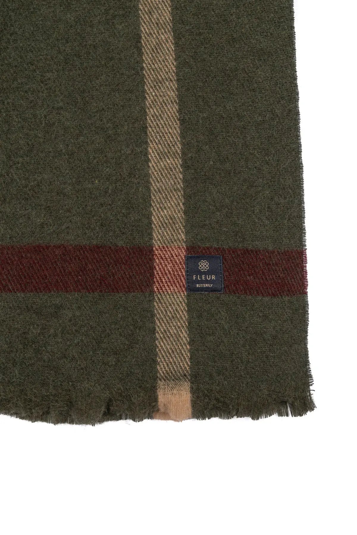 Ekose Desen Atkı Haki Fleur