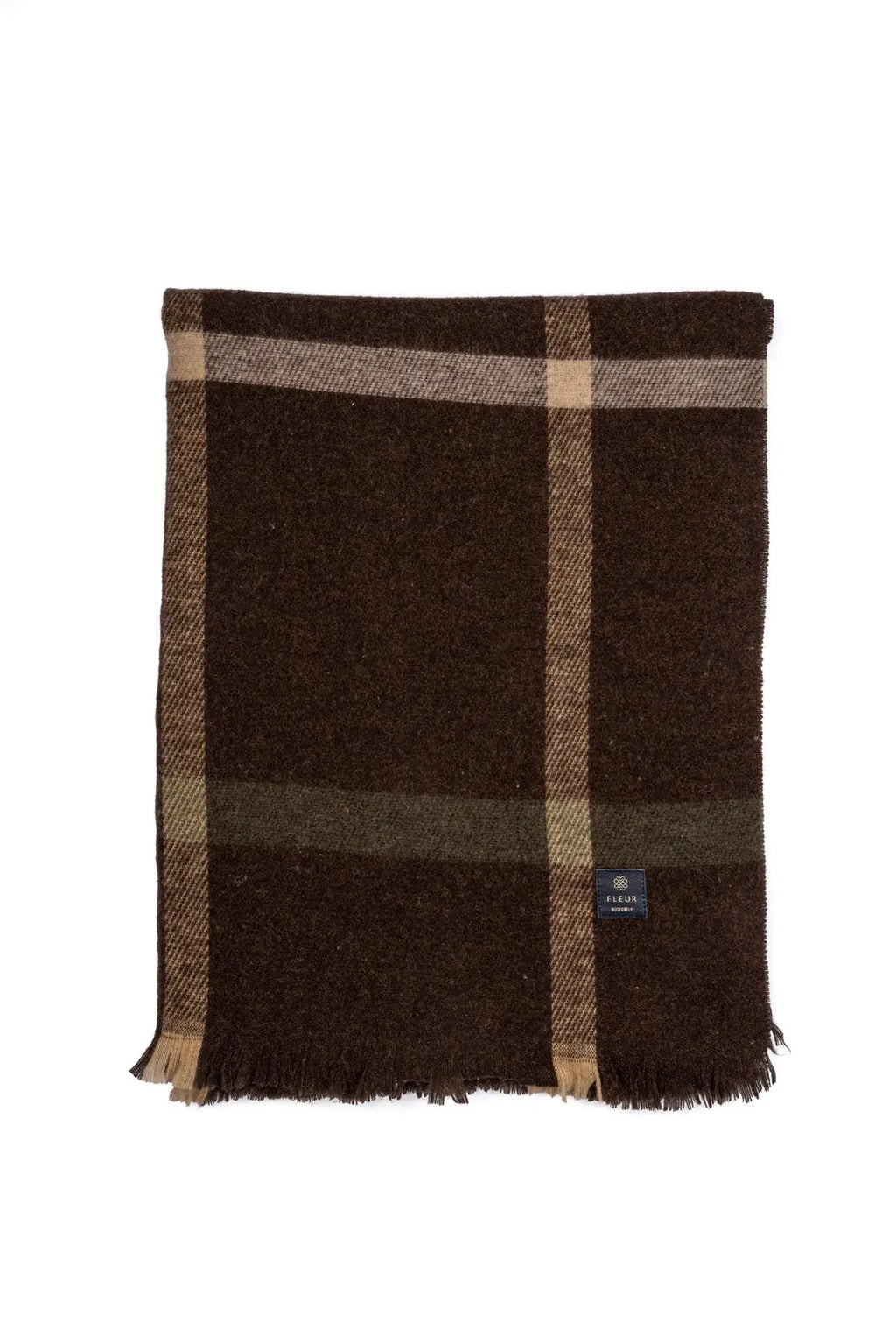 Ekose Desen Atkı Kahverengi Fleur