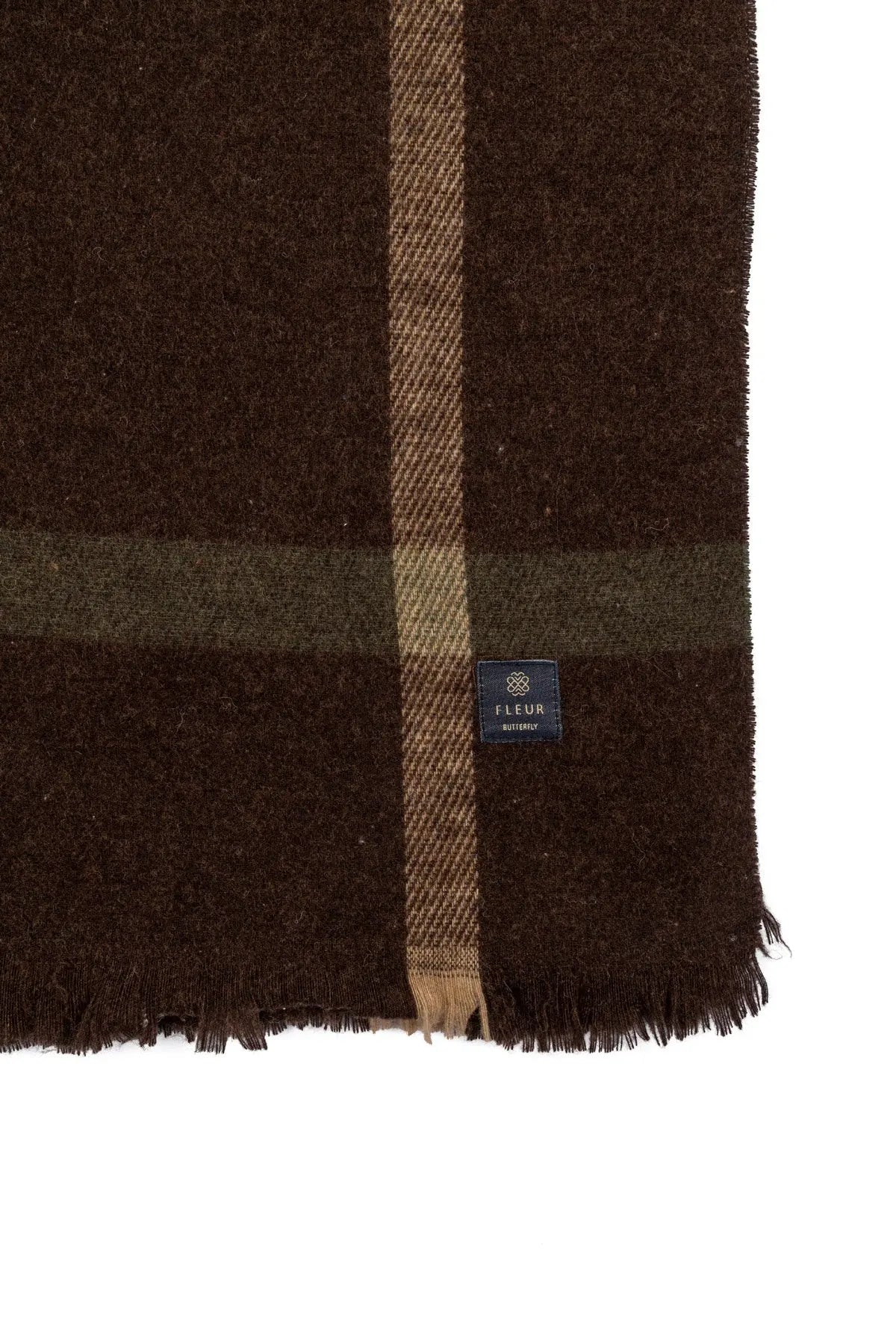 Ekose Desen Atkı Kahverengi Fleur