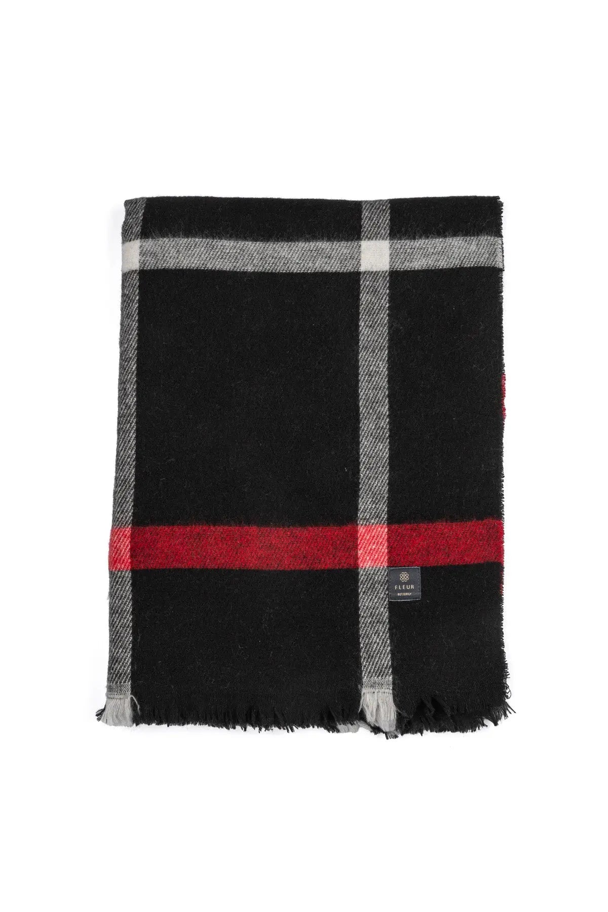 Ekose Desen Atkı Siyah Fleur