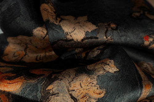 Almonde Gri Zeytin İpek Vual Şal