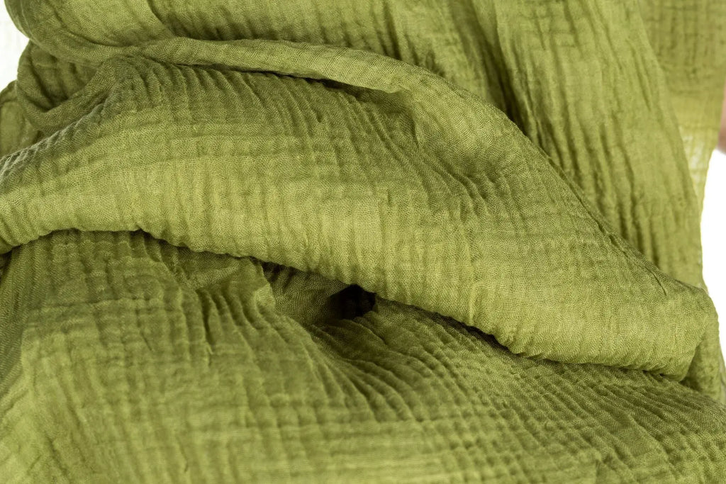 Dama Desen Fıstık Yeşili Müslin Şal Fleur