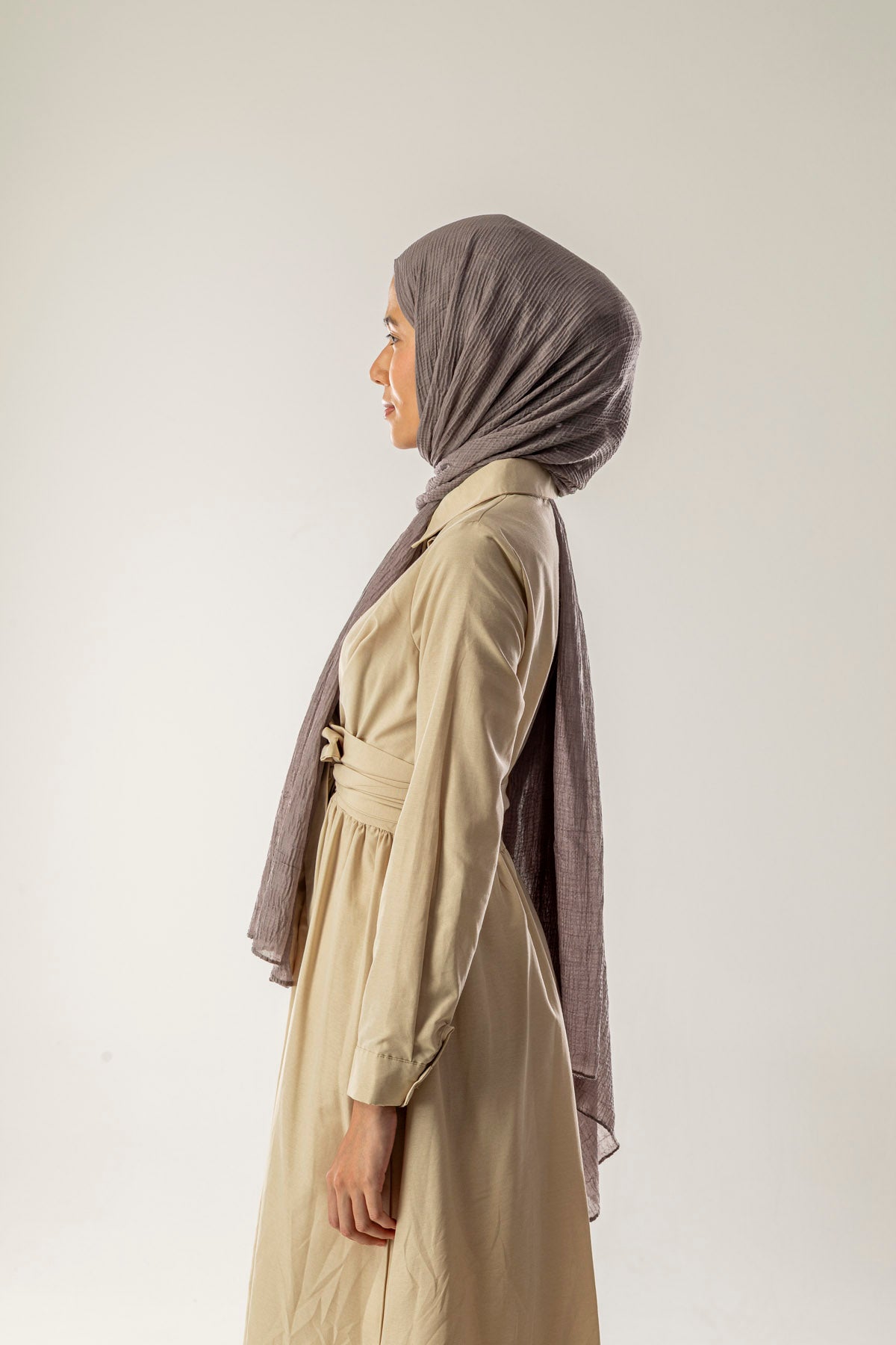 Dama Desen Kül Müslin Şal