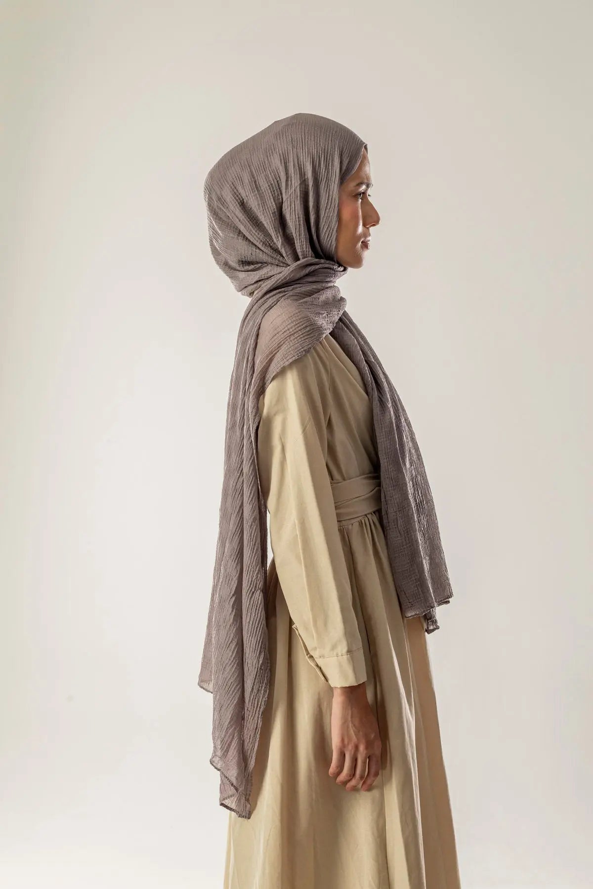 Dama Desen Kül Müslin Şal