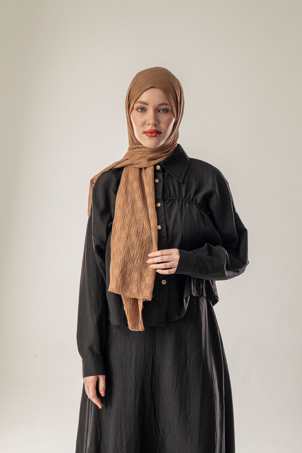 Dama Desen Tarçın Müslin Şal