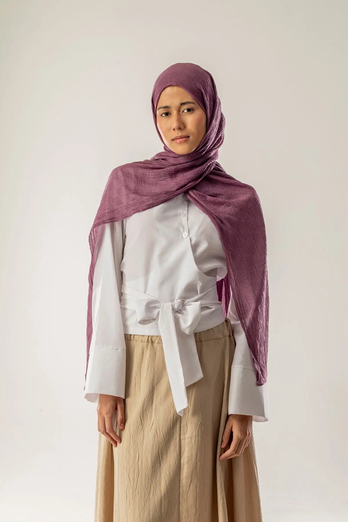 Dama Desen Leylak Müslin Şal