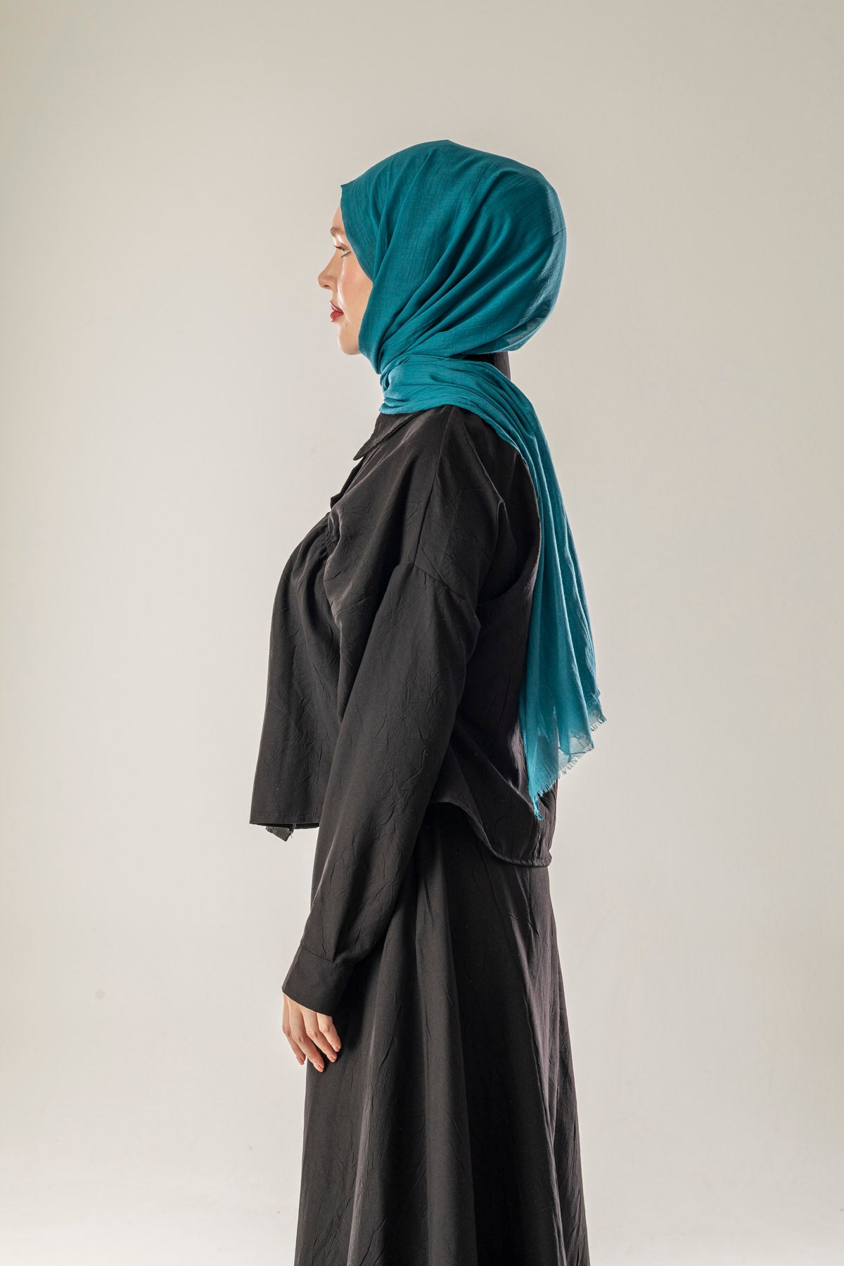 Pamuk Şal Petrol Mavi