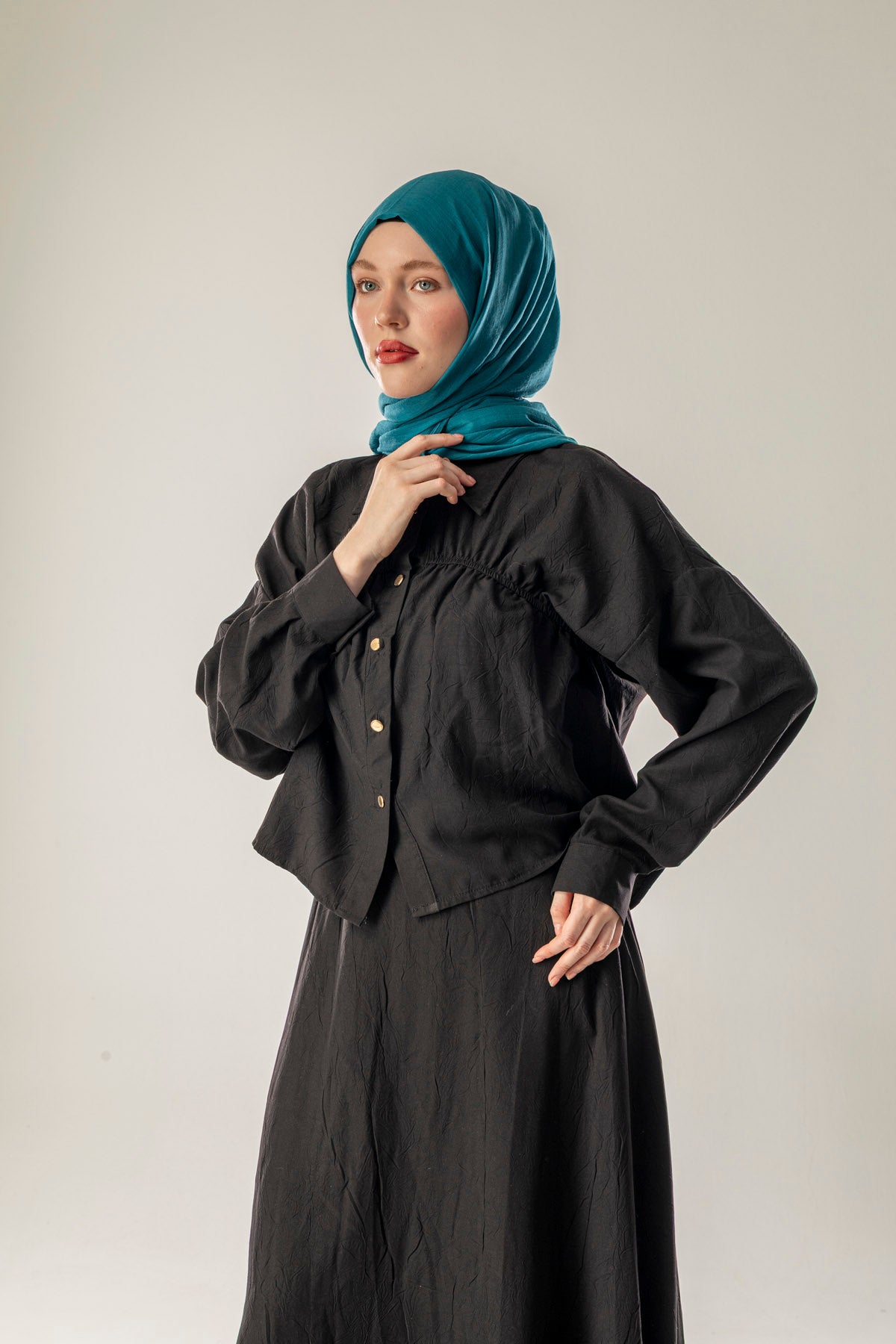 Pamuk Şal Petrol Mavi