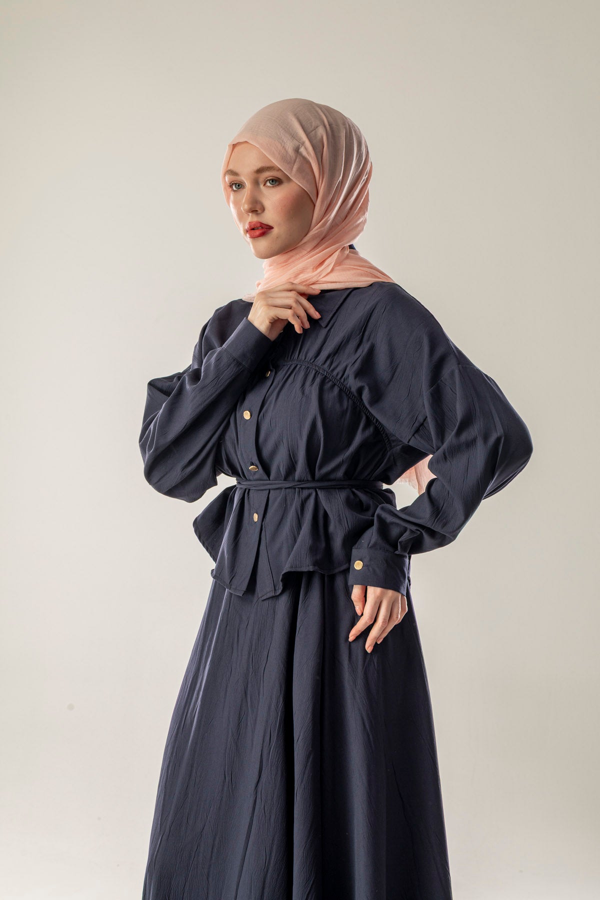 Pamuk Şal Pas Açık Somon