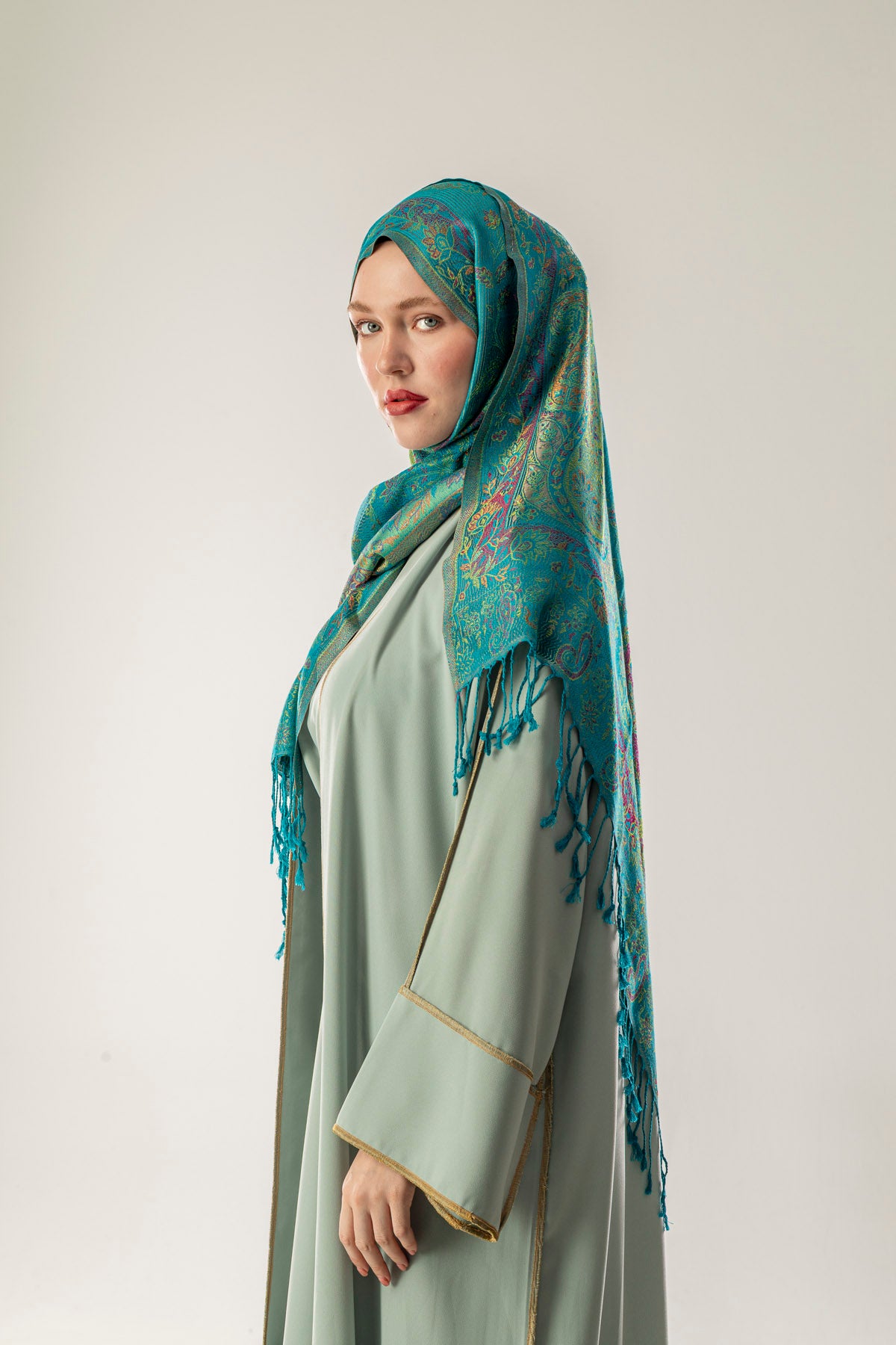 Verdina Su Yeşil İpek Şal