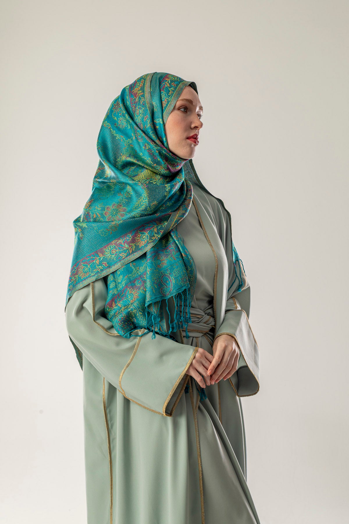 Verdina Su Yeşil İpek Şal