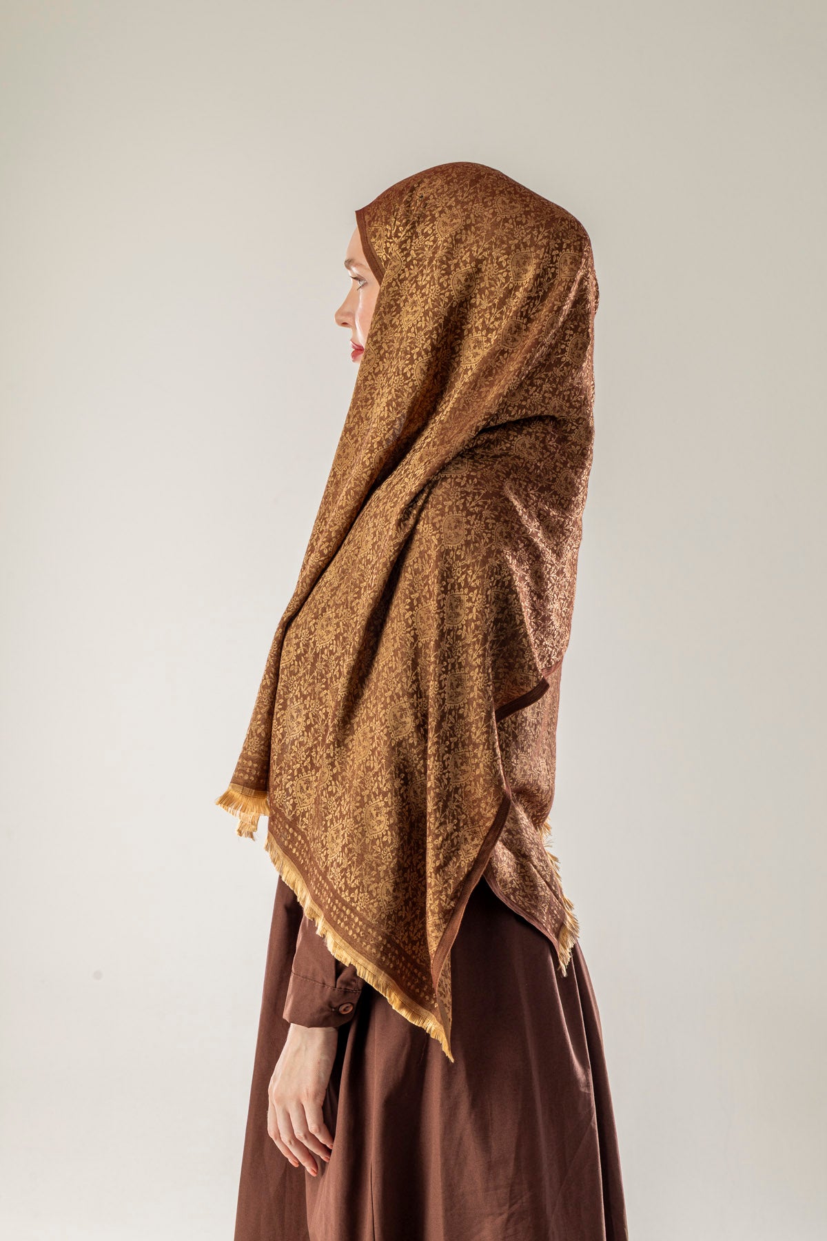 Sand Veil Desenli Dokuma Pamuk Şal