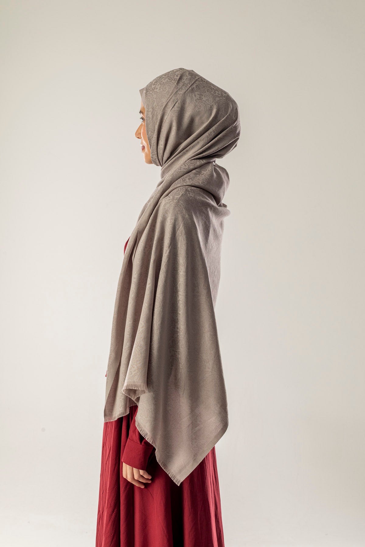 Silver Clay Desenli Dokuma Pamuk Şal