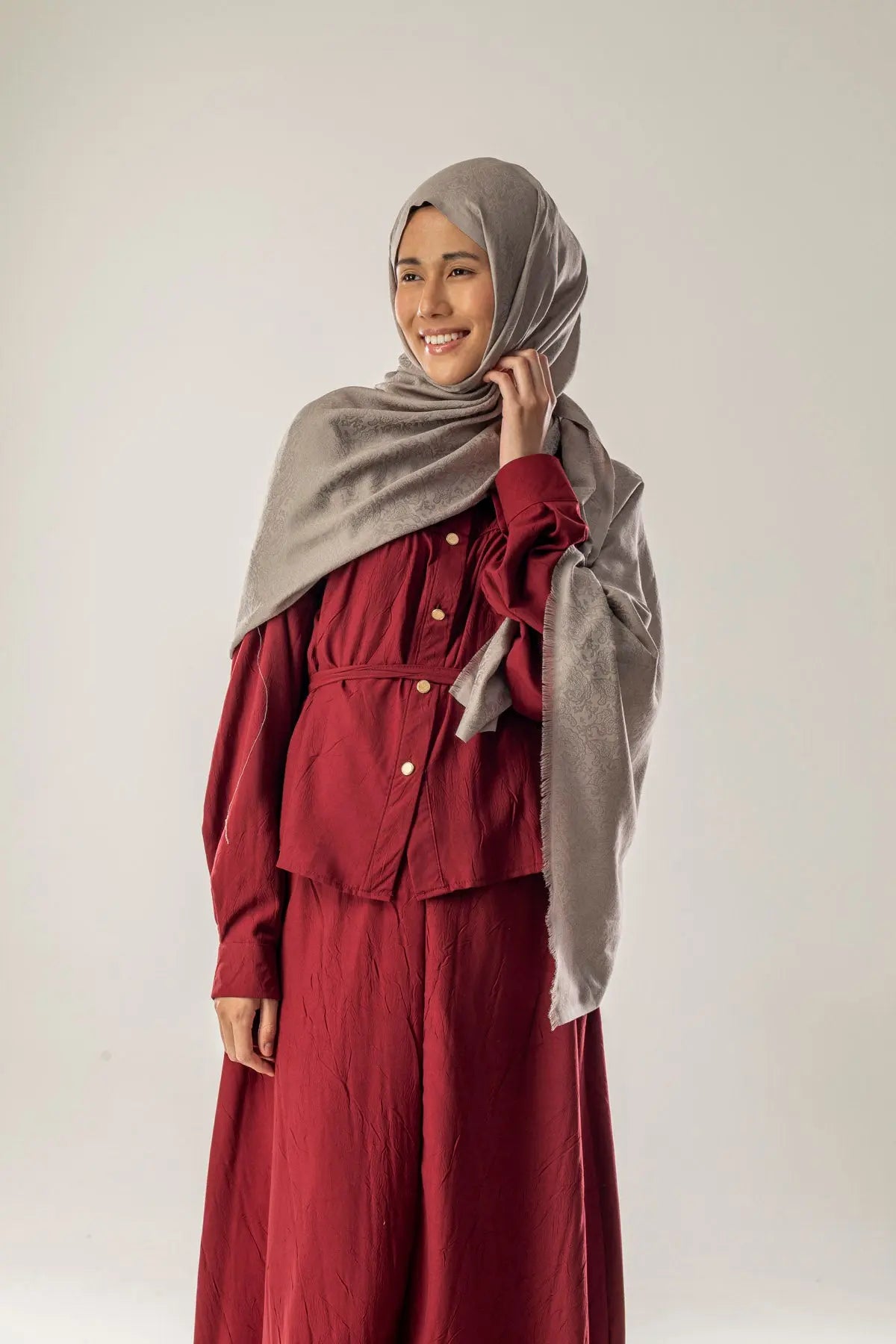 Silver Clay Desenli Dokuma Pamuk Şal