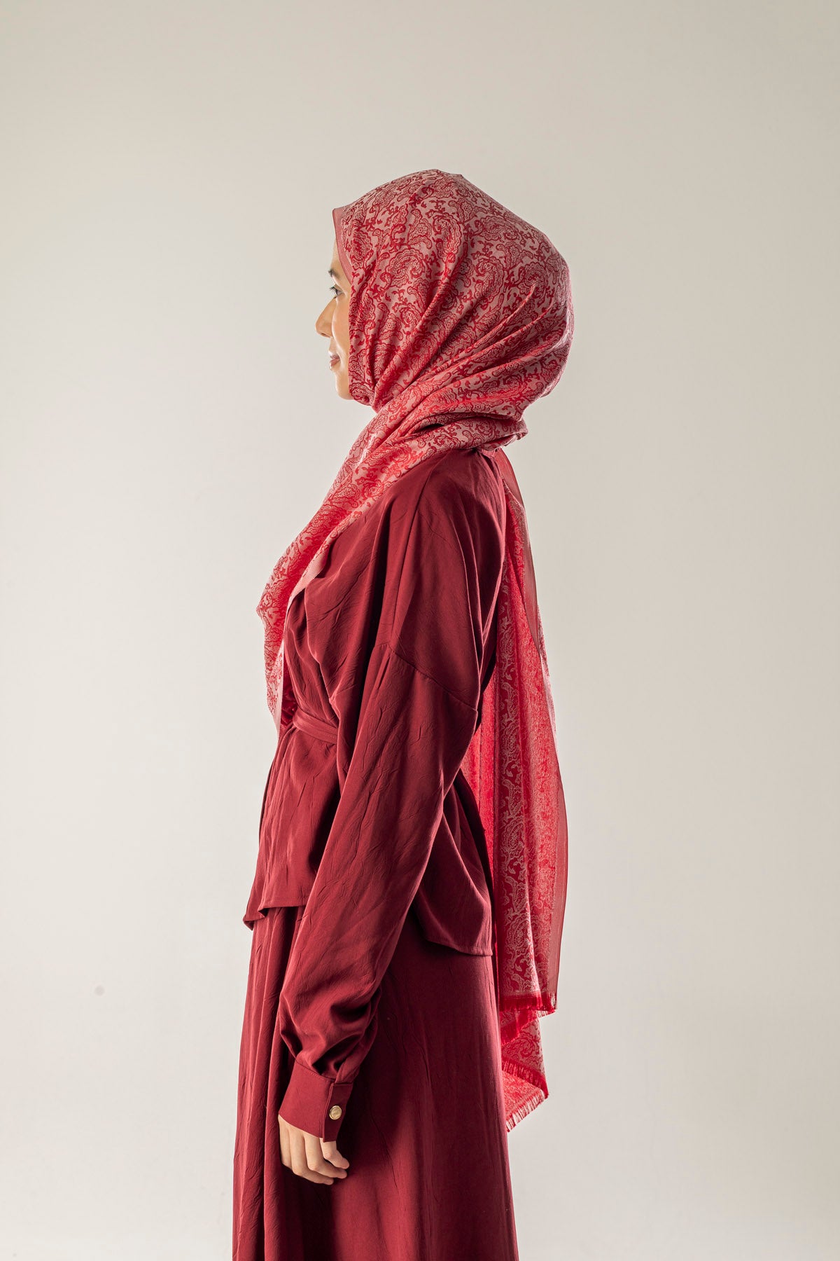 Whisper Rose Desenli Dokuma Pamuk Şal