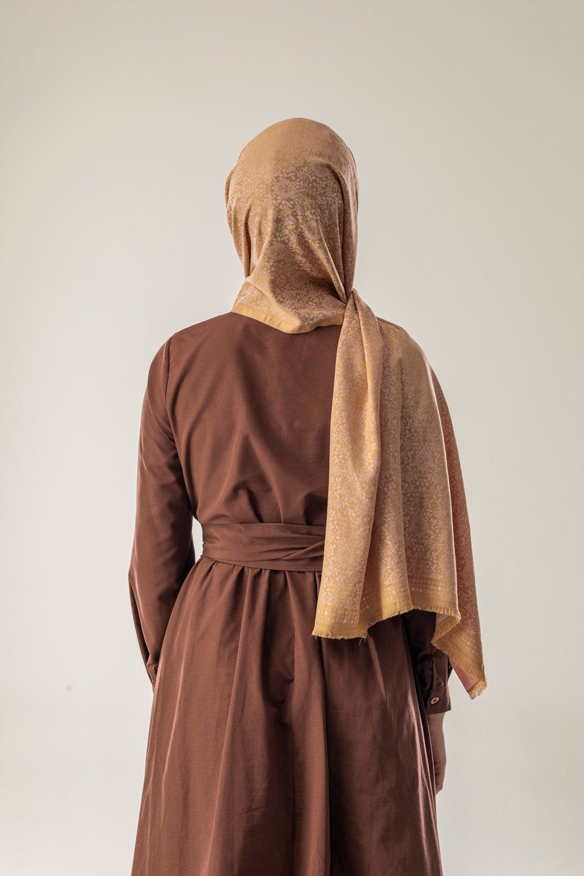 Sunlit Grain Desenli Dokuma Pamuk Şal