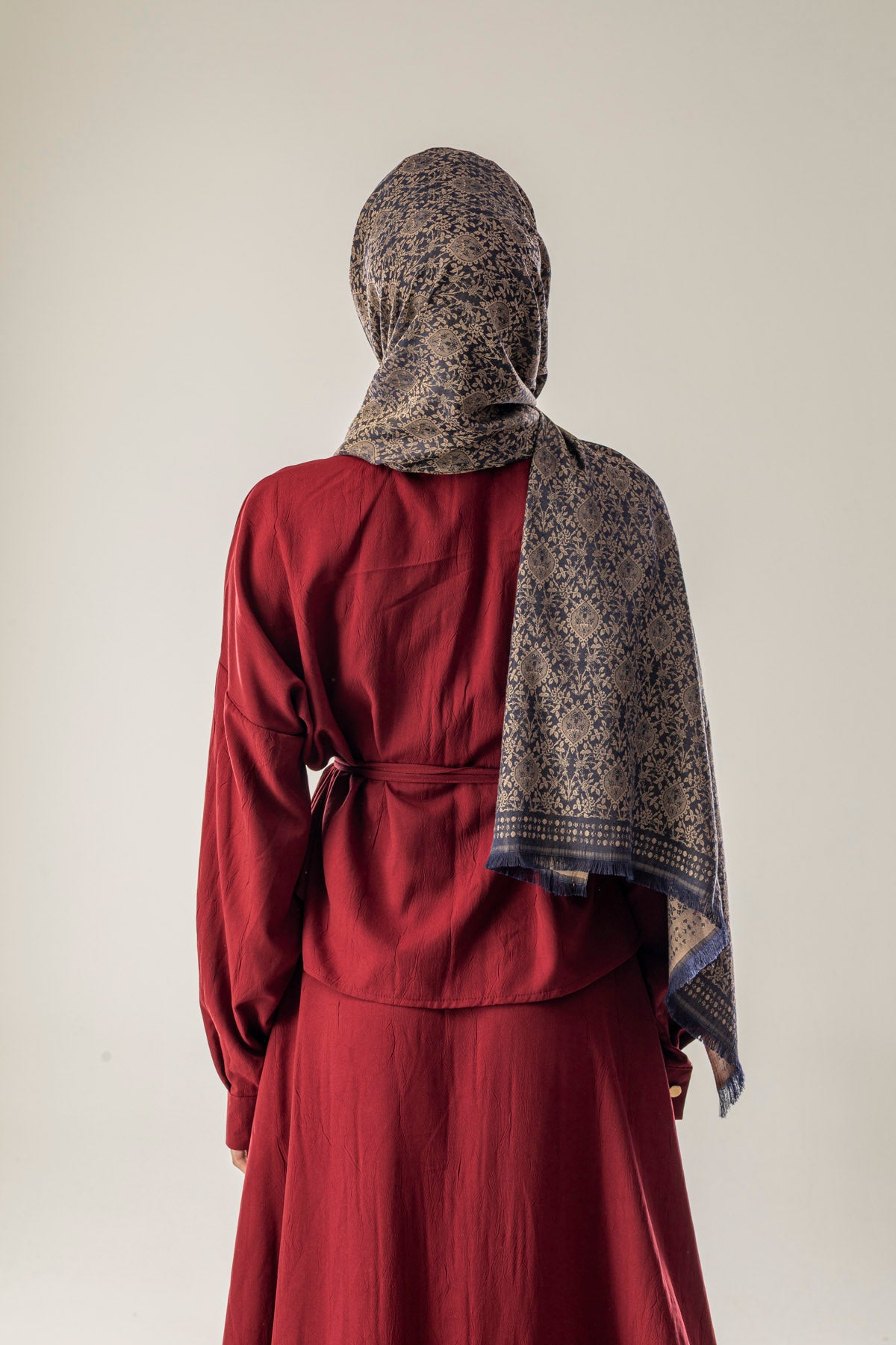 Moonshadow Desenli Dokuma Pamuk Şal