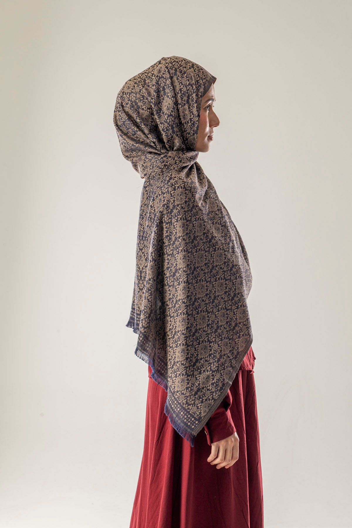 Moonshadow Desenli Dokuma Pamuk Şal