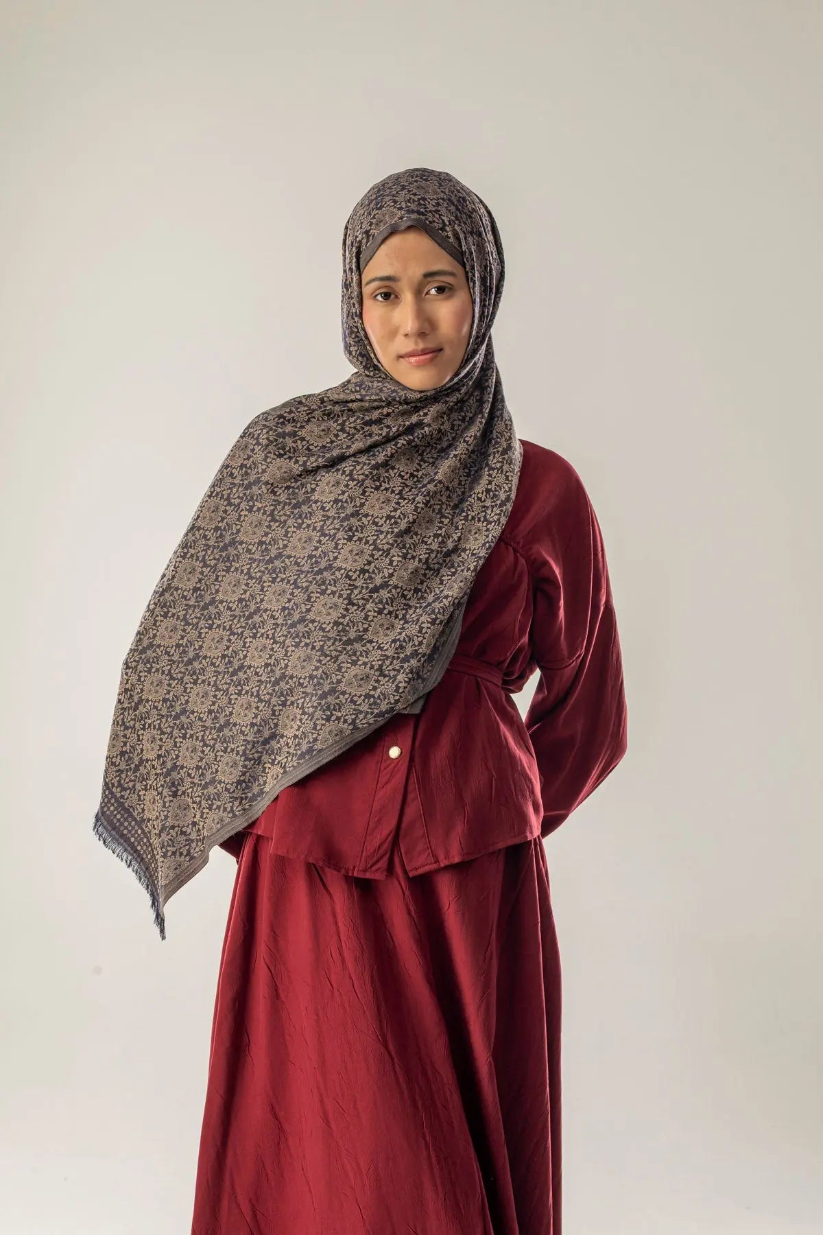 Moonshadow Desenli Dokuma Pamuk Şal