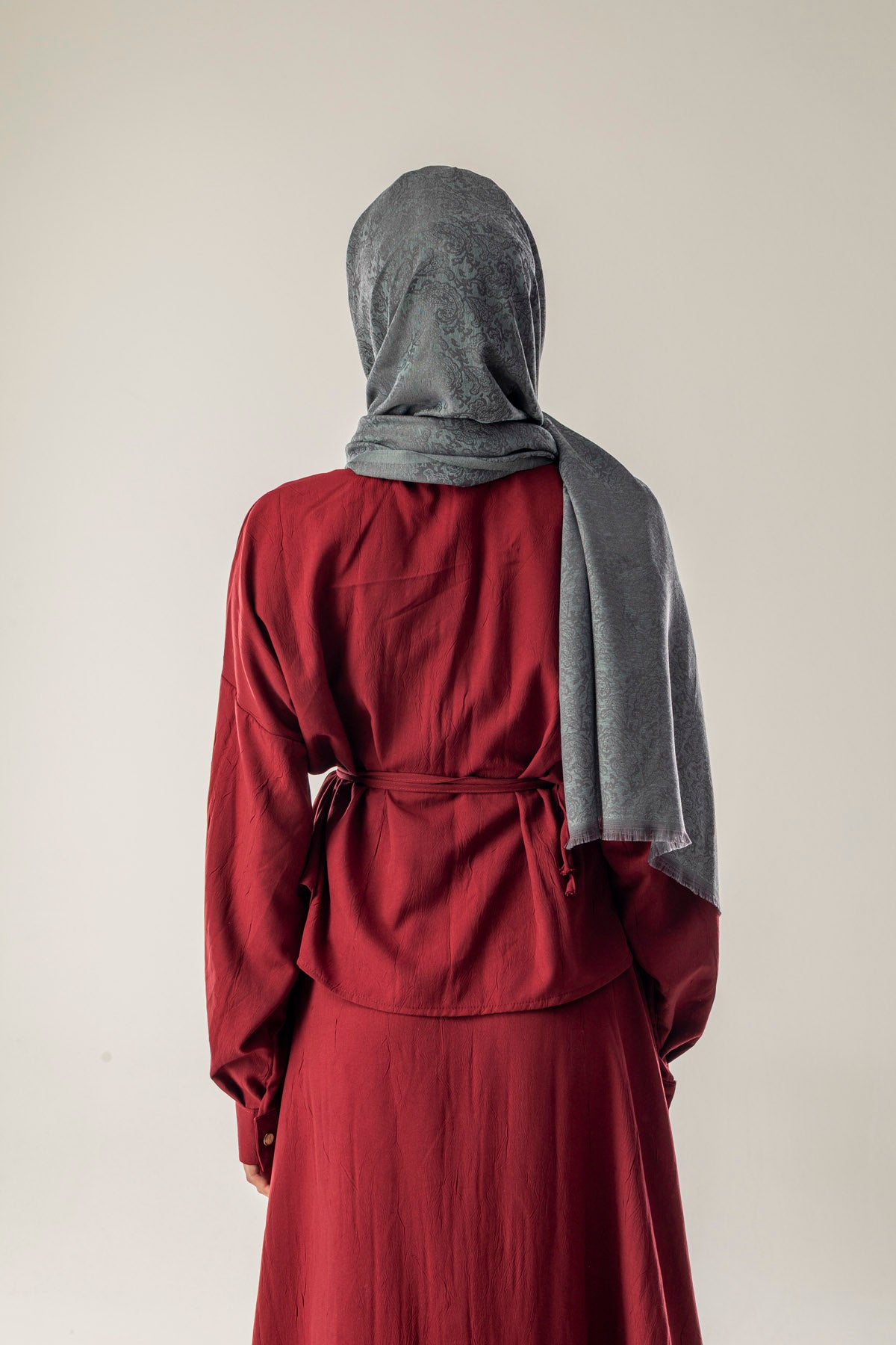 Ashen Drift Desenli Dokuma Pamuk Şal