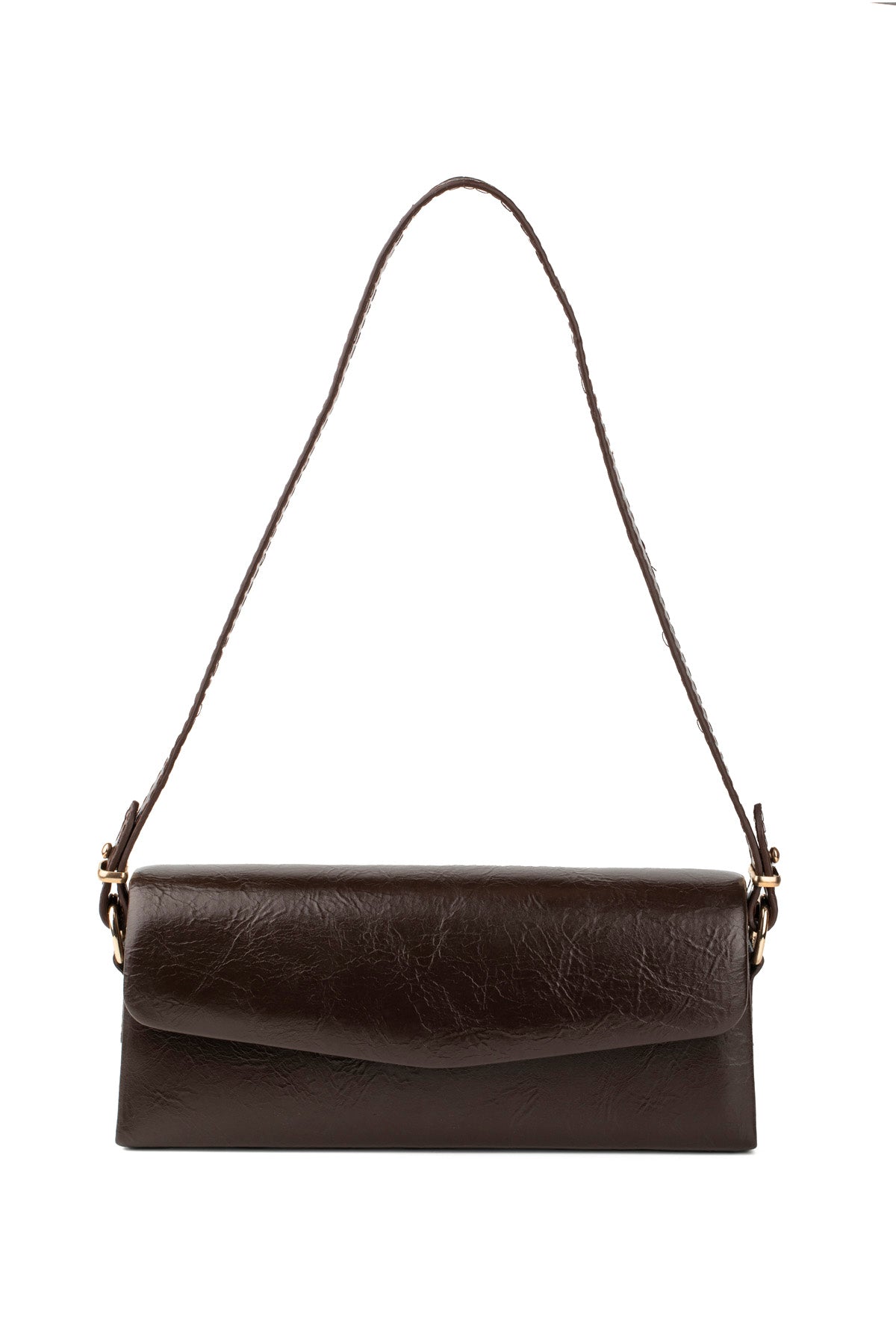 Baguette Kapaklı Çanta Acı Kahve